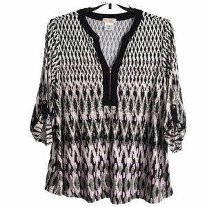 Front of Closet Zip Front Blouse Top